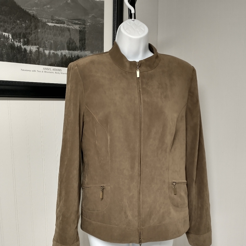 Doncaster Women's Light Brown Full Zip Casual Jacket Size 14